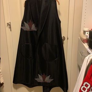 Palestinian handmade embroidery tatreez duster vest